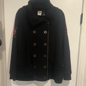 Black Double-Breasted Women's Harley Davidson Jacket